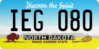 ND license plate IEG080