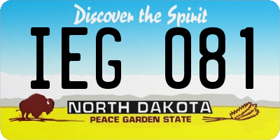 ND license plate IEG081