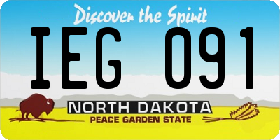 ND license plate IEG091