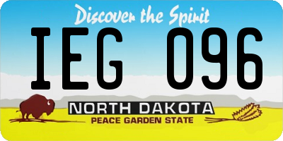ND license plate IEG096