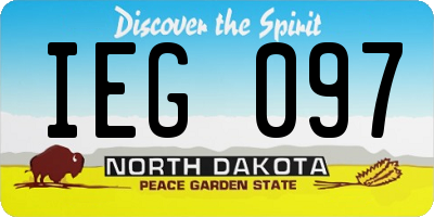 ND license plate IEG097