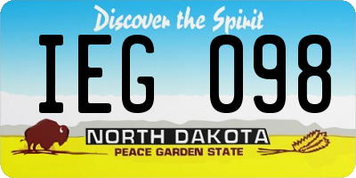 ND license plate IEG098
