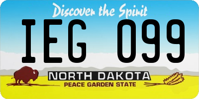 ND license plate IEG099