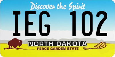 ND license plate IEG102