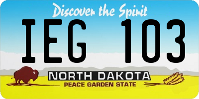 ND license plate IEG103