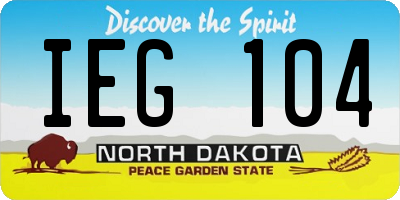 ND license plate IEG104