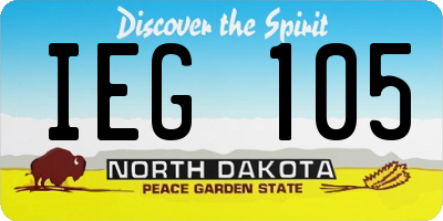 ND license plate IEG105