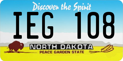 ND license plate IEG108