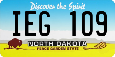 ND license plate IEG109