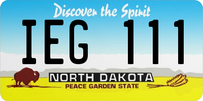 ND license plate IEG111