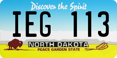 ND license plate IEG113