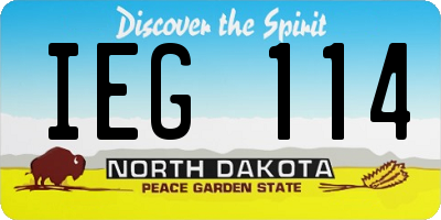 ND license plate IEG114