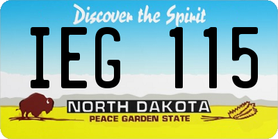 ND license plate IEG115