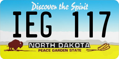 ND license plate IEG117