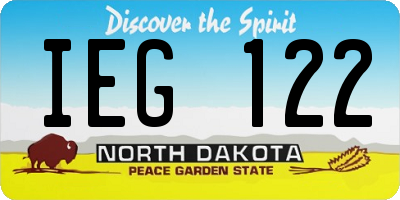 ND license plate IEG122