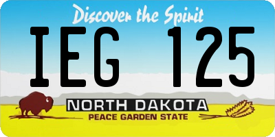 ND license plate IEG125