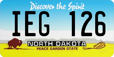 ND license plate IEG126