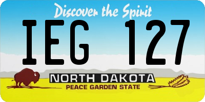 ND license plate IEG127