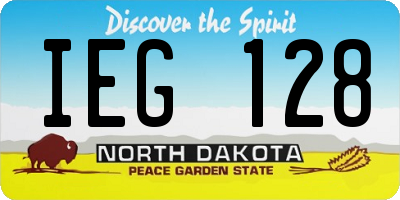 ND license plate IEG128