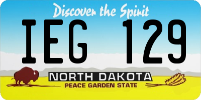ND license plate IEG129