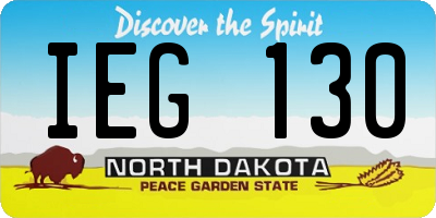 ND license plate IEG130