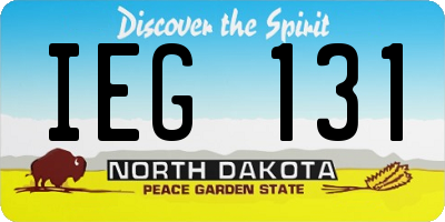 ND license plate IEG131