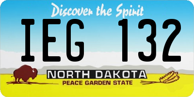 ND license plate IEG132