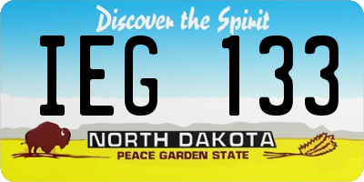 ND license plate IEG133