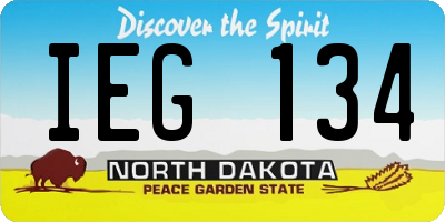 ND license plate IEG134