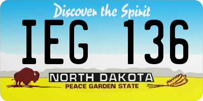 ND license plate IEG136