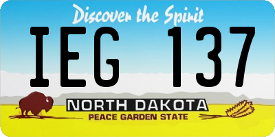 ND license plate IEG137