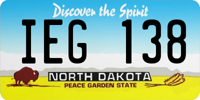 ND license plate IEG138