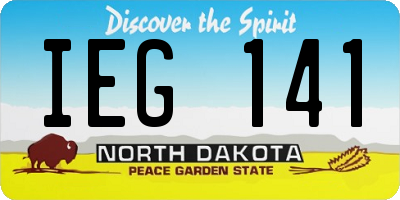 ND license plate IEG141