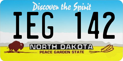 ND license plate IEG142
