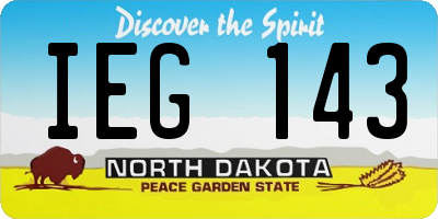 ND license plate IEG143
