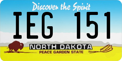 ND license plate IEG151