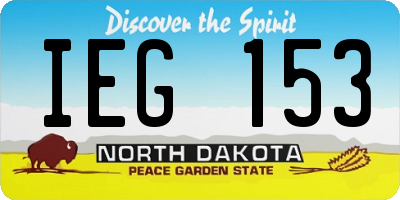 ND license plate IEG153