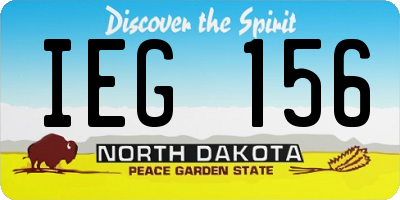 ND license plate IEG156