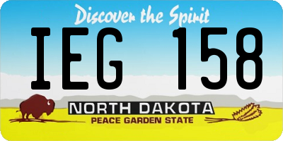 ND license plate IEG158