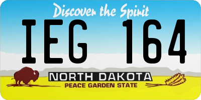 ND license plate IEG164