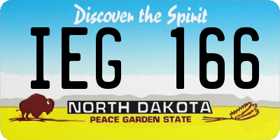 ND license plate IEG166
