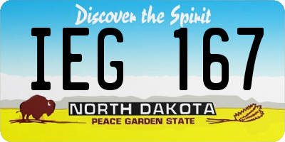 ND license plate IEG167