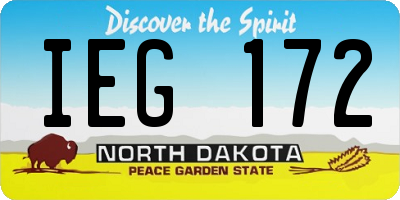 ND license plate IEG172