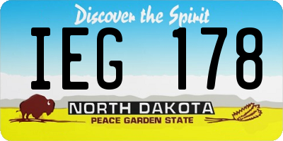 ND license plate IEG178