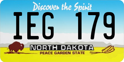 ND license plate IEG179
