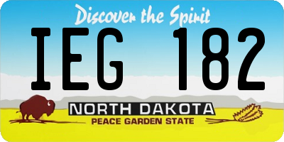 ND license plate IEG182