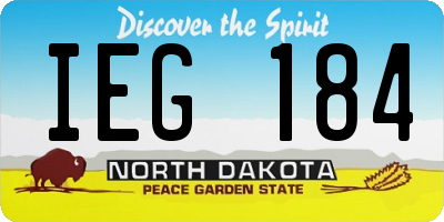 ND license plate IEG184