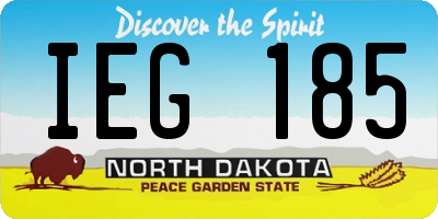 ND license plate IEG185