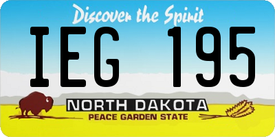 ND license plate IEG195