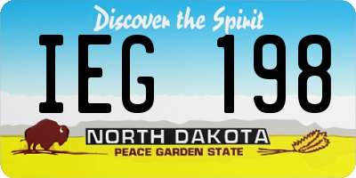 ND license plate IEG198